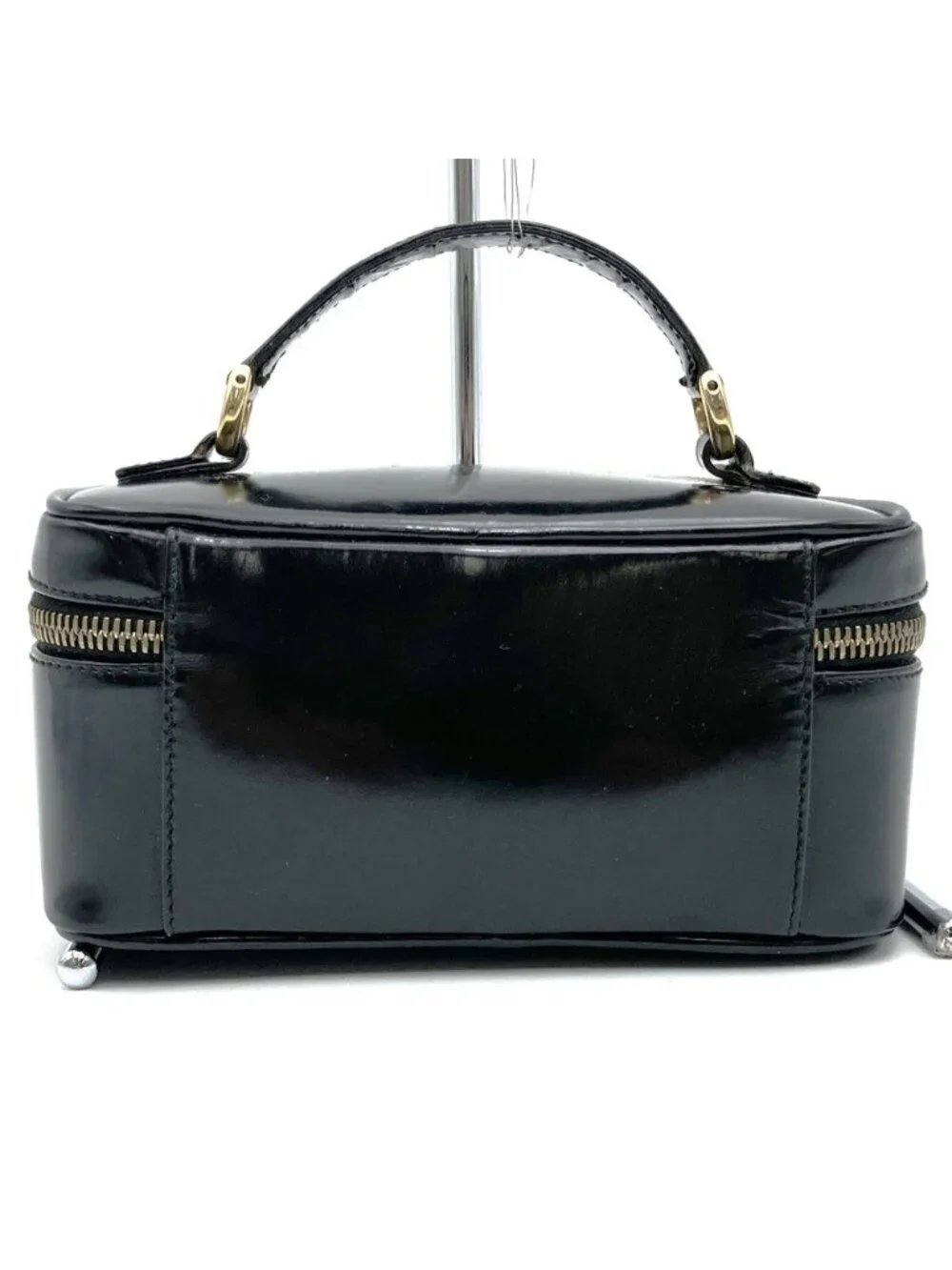 Gucci Bamboo Pouch Inventory Makeup Box Vanity Back Patent Leather Black